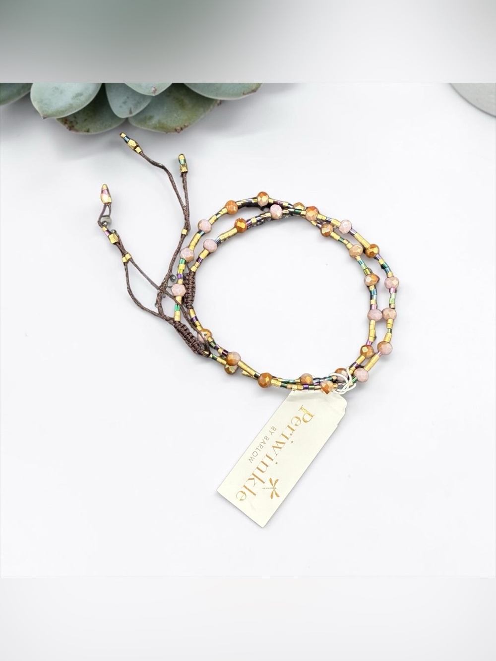 💜💛Periwinkle by Barlow💜💛Purple & Gold Multistrand Beaded Cord Bracelet/NWT